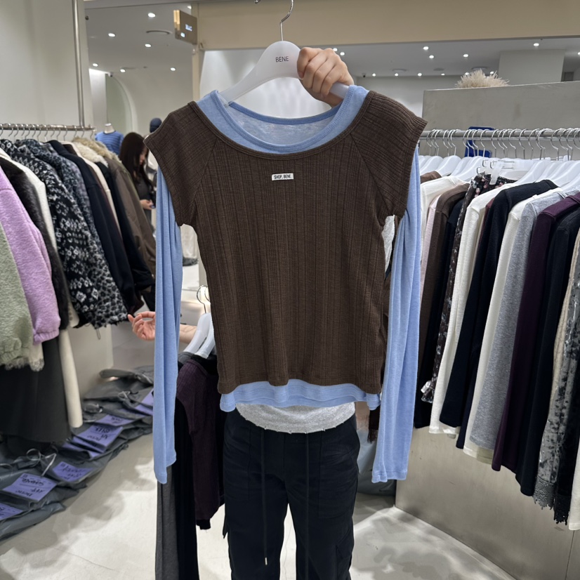 BENE韓國直郵女士新品休閑時尚推薦人氣真品熱賣長袖T恤SHOP BENE_Bene長袖T恤圖色3