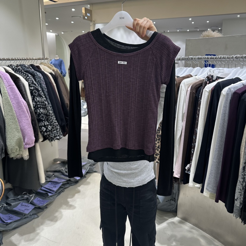 BENE韓國直郵女士新品休閑時尚推薦人氣真品熱賣長袖T恤SHOP BENE_Bene長袖T恤圖色5