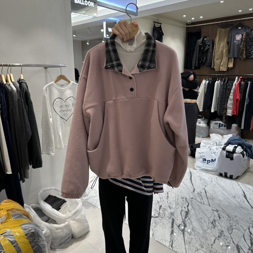 J.BALLOON東大門代購女士新款時尚人氣熱賣夾克抓絨撞色J.BALLOON夾克圖色1