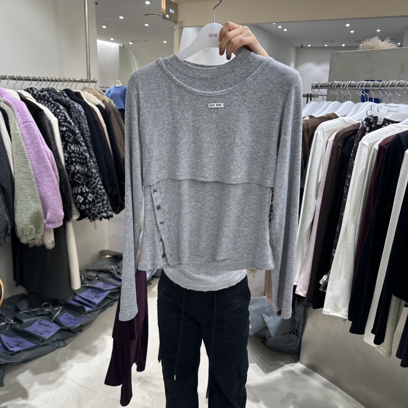 BENE韓國代購女士新品熱賣人氣真品休閑推薦時尚長袖T恤雙層SHOP BENE_Bene長袖T恤圖色4