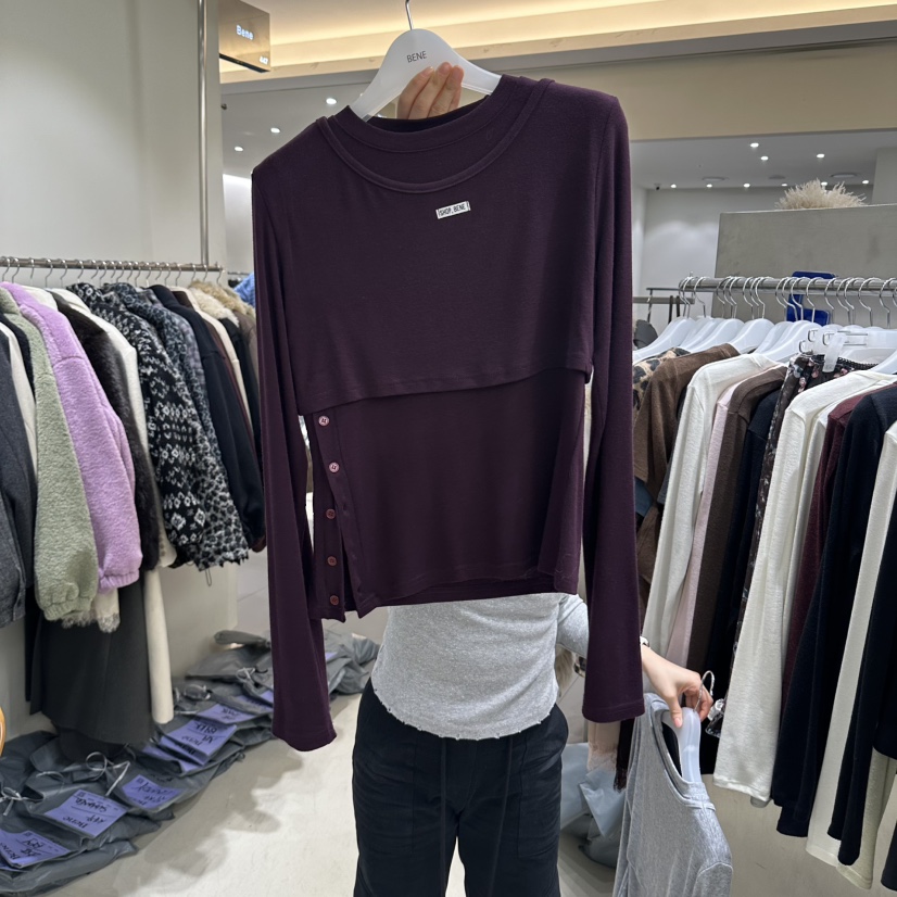 BENE韓國代購女士新品熱賣人氣真品休閑推薦時尚長袖T恤雙層SHOP BENE_Bene長袖T恤圖色5
