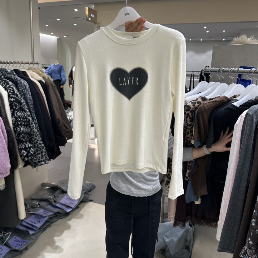 BENE韓國代購女士新款熱賣推薦休閑時尚真品人氣長袖T恤SHOP BENE_Bene長袖T恤圖色1