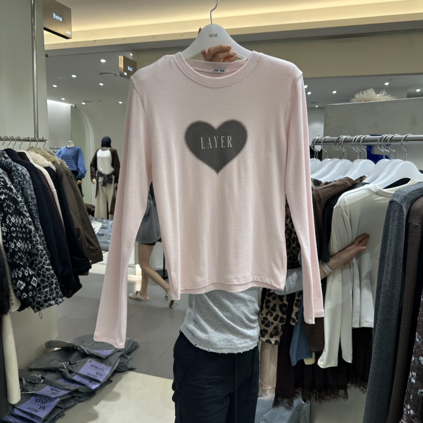 BENE韓國代購女士新款熱賣推薦休閑時尚真品人氣長袖T恤SHOP BENE_Bene長袖T恤圖色3