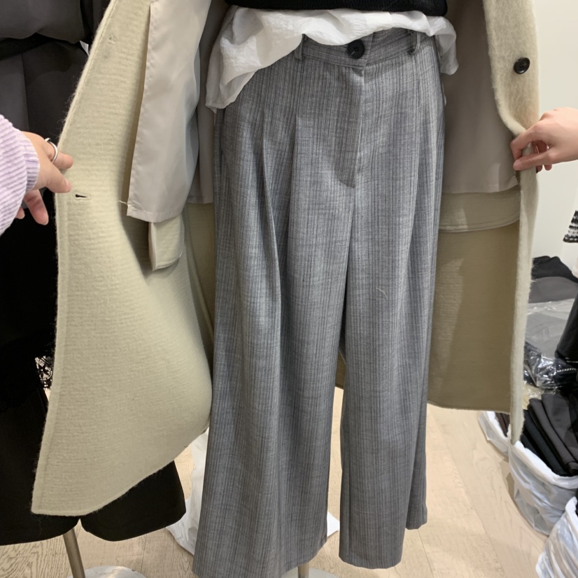 A POINT韓國代購女裝新品人氣時尚休閑真品熱賣推薦休閑褲A POINT休閑褲圖色2灰