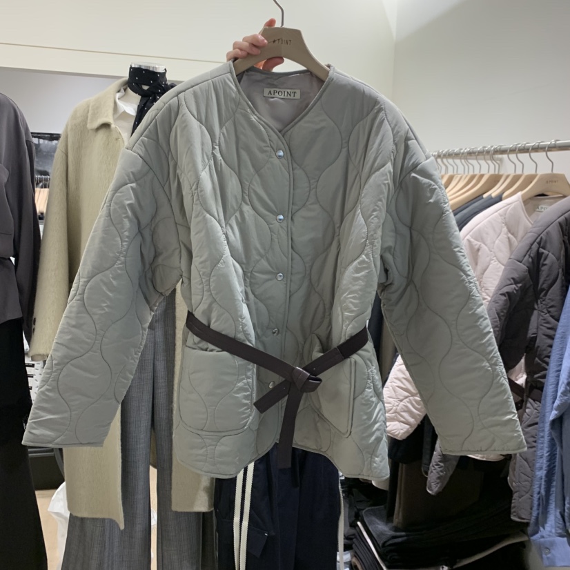 A POINT韓國直郵女裝新品真品人氣短款棉服包含腰帶羽絨服A POINT短款棉服圖色2