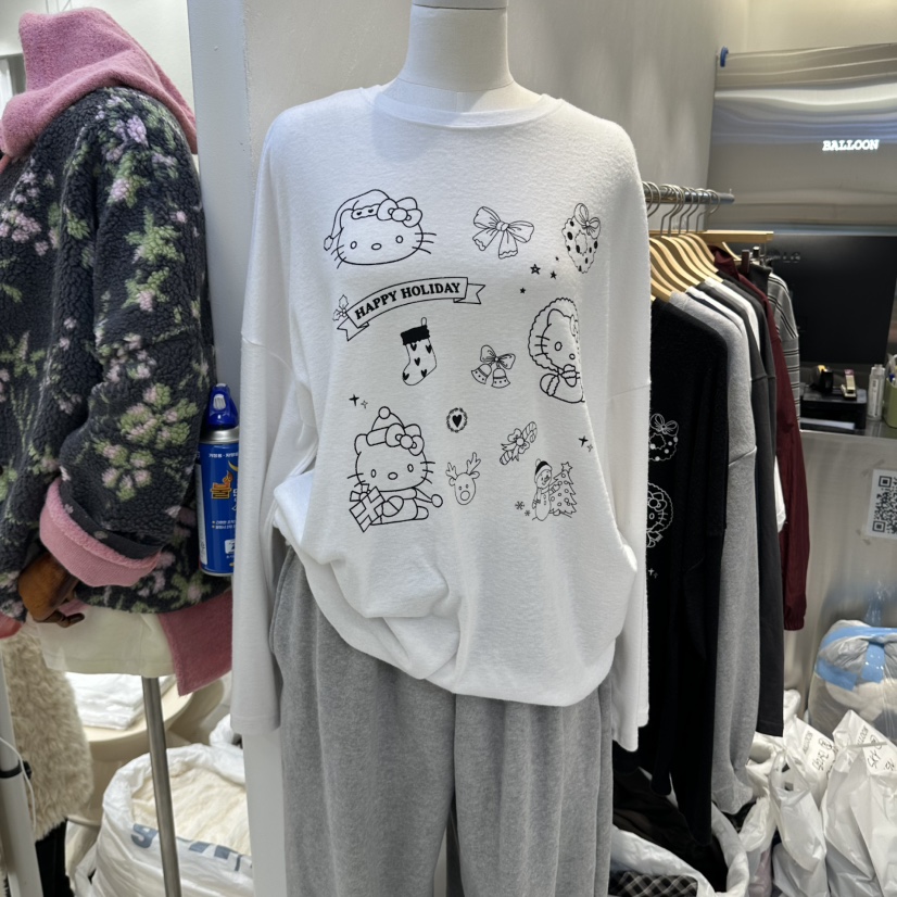 J.BALLOON韓國代購女裝新款真品熱賣時尚人氣休閑長袖T恤J.BALLOON長袖T恤圖色1
