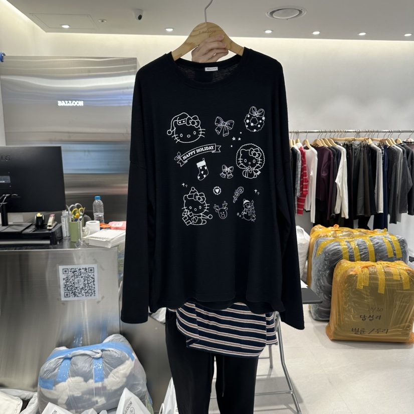 J.BALLOON韓國代購女裝新款真品熱賣時尚人氣休閑長袖T恤J.BALLOON長袖T恤圖色2