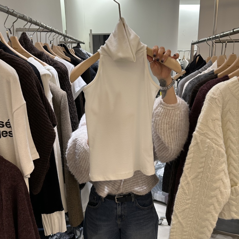 RENDER東大門實拍女裝新品推薦人氣休閑熱賣吊帶背心高領RENDER吊帶/背心圖色1