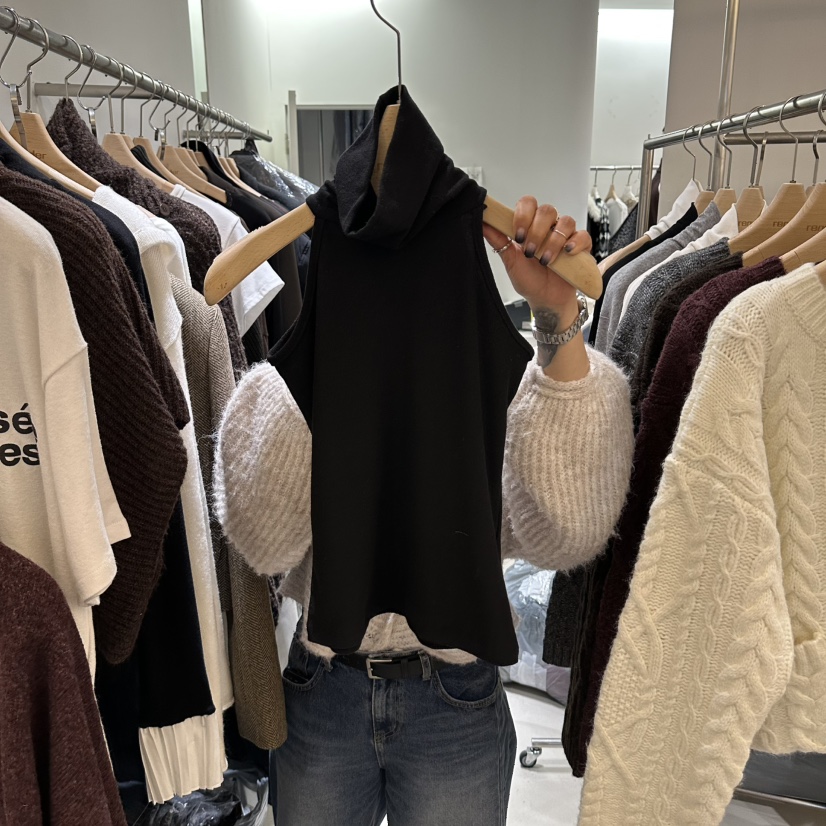 RENDER東大門實拍女裝新品推薦人氣休閑熱賣吊帶背心高領RENDER吊帶/背心圖色2