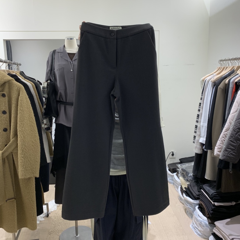 A POINT韓國代購女士新款人氣休閑時尚真品推薦休閑褲加絨A POINT休閑褲圖色3墨