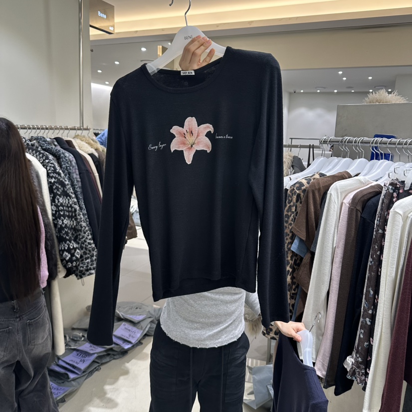 BENE韓國直郵女裝新品推薦人氣時尚休閑真品熱賣長袖T恤SHOP BENE_Bene長袖T恤圖色6黑色