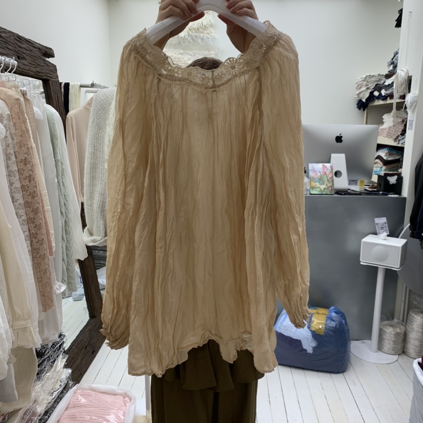 PARK OF PEACE韓國直郵女裝新品真品休閑人氣襯衫蕾絲衫PARK OF PEACE襯衫/蕾絲衫