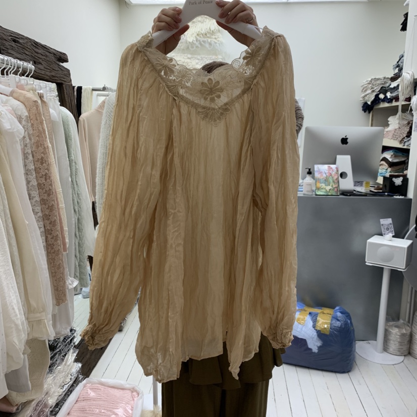 PARK OF PEACE韓國直郵女裝新品真品休閑人氣襯衫蕾絲衫PARK OF PEACE襯衫/蕾絲衫圖色2