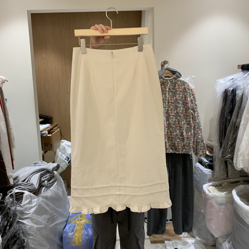 HOWFF東大門實拍女裝新款人氣熱賣休閑半身裙中短裙刺繡褶裥HOWFF半身裙/中短裙