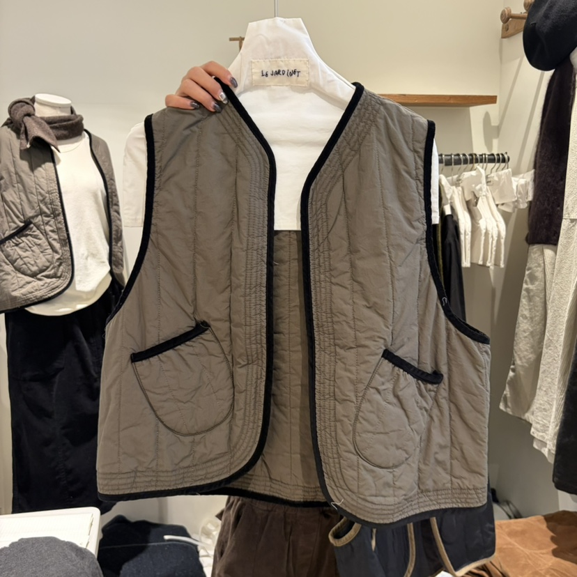 LE JARDINET東大門代購女士新品熱賣推薦休閑馬甲棉質絎縫LE JARDINET馬甲圖色1