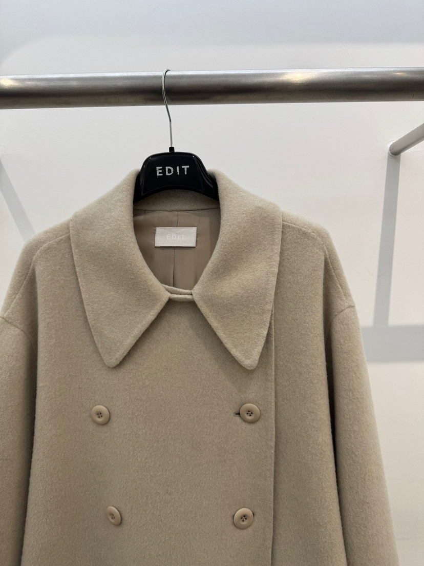 EDIT東大門代購女裝新品人氣熱賣真品休閑中長款大衣含腰帶EDIT中長款大衣