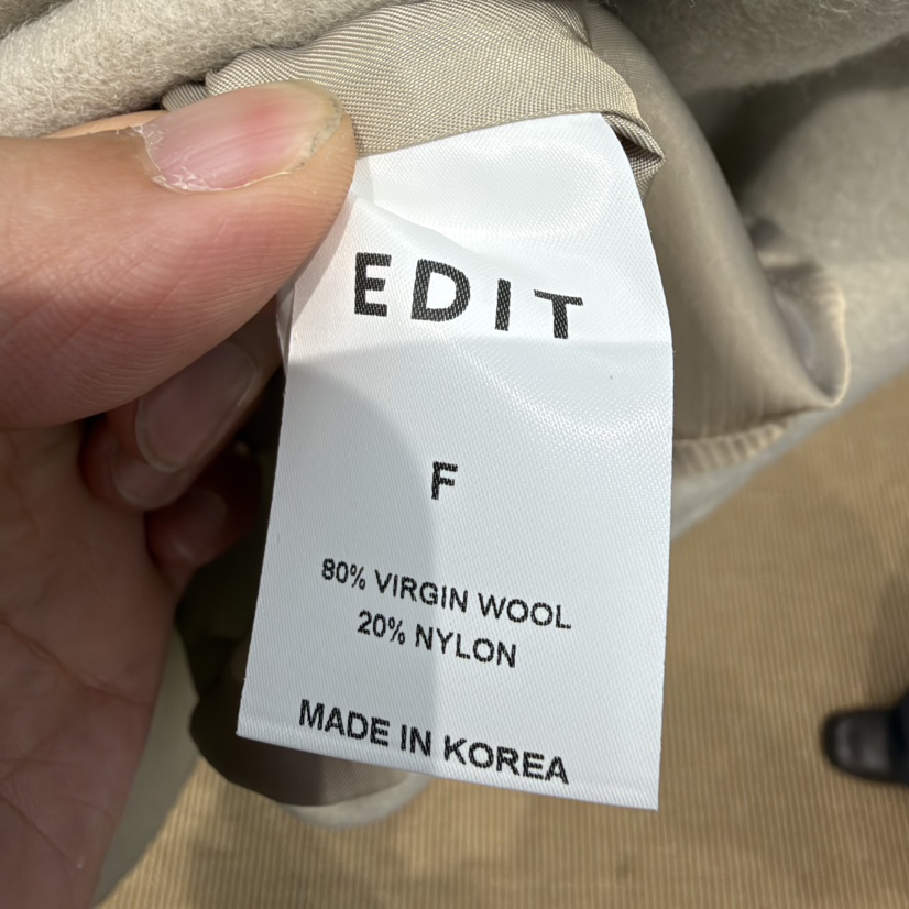 EDIT東大門代購女裝新品人氣熱賣真品休閑中長款大衣含腰帶EDIT中長款大衣