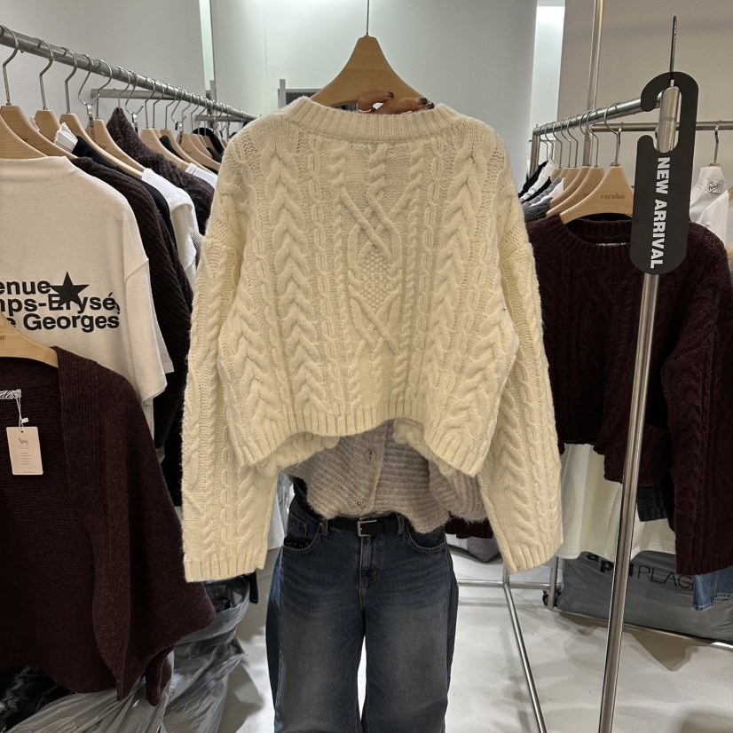 RENDER東大門代購女裝新款推薦真品人氣毛衣麻花針織口袋RENDER毛衣
