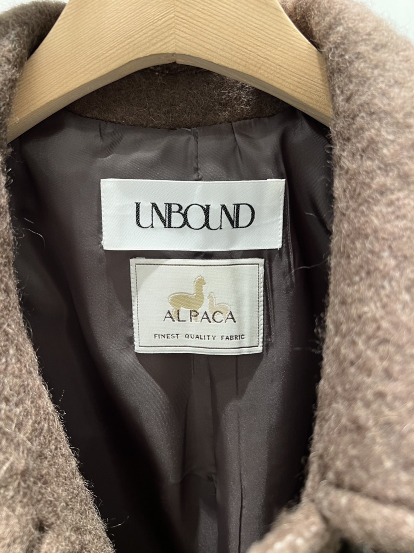 UNBOUND韓國代購女裝新款休閑時尚熱賣中長款大衣含腰帶羊駝UNBOUND中長款大衣