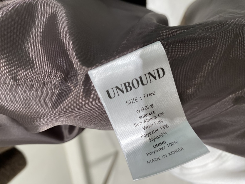 UNBOUND韓國代購女裝新款休閑時尚熱賣中長款大衣含腰帶羊駝UNBOUND中長款大衣
