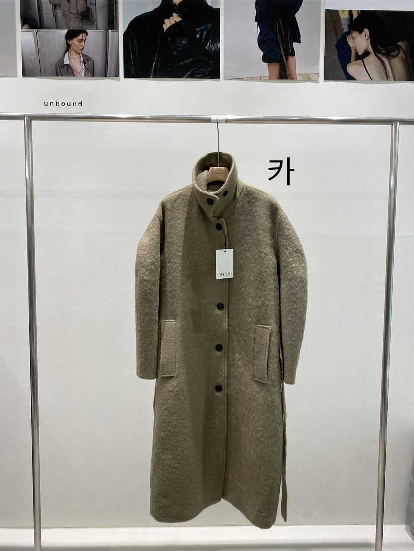 UNBOUND韓國代購女裝新款休閑時尚熱賣中長款大衣含腰帶羊駝UNBOUND中長款大衣圖色2