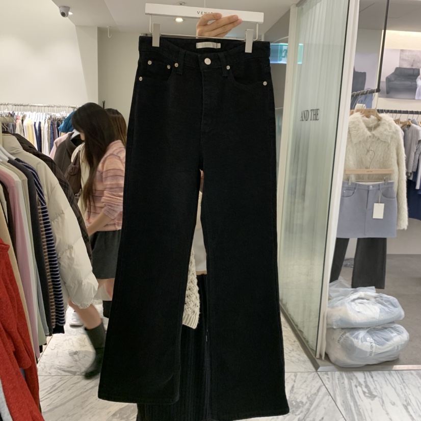 VENIR-A東大門直郵女裝新款休閑熱賣職業真品牛仔褲喇叭VENIR-A牛仔褲圖色1黑色