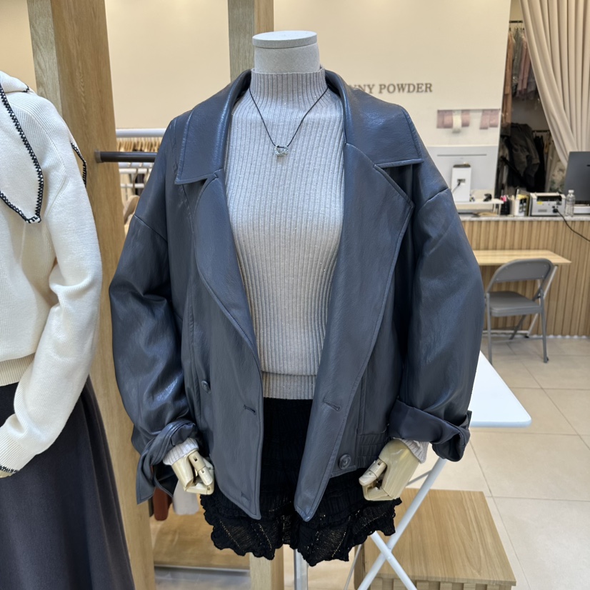 FUNNY POWDER韓國直郵女裝新品熱賣時尚人氣推薦夾克柔軟THE FUNNY夾克圖色2灰色