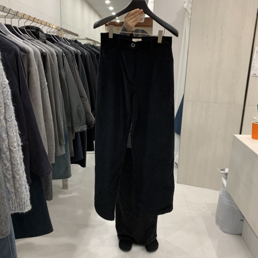 ETTER-B東大門直郵女裝新款推薦休閑熱賣人氣休閑褲燈心絨ETTER-B休閑褲圖色2黑