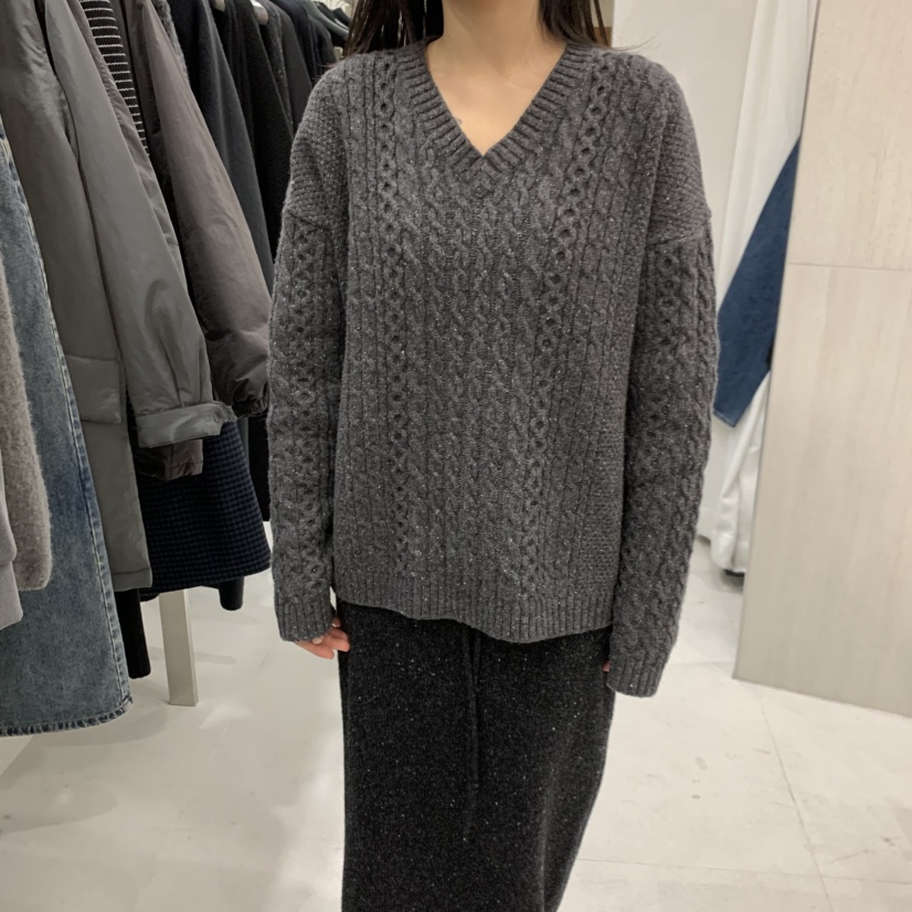 ETTER-B東大門代購女裝新品推薦人氣休閑熱賣真品毛衣V領ETTER-B毛衣圖色3墨
