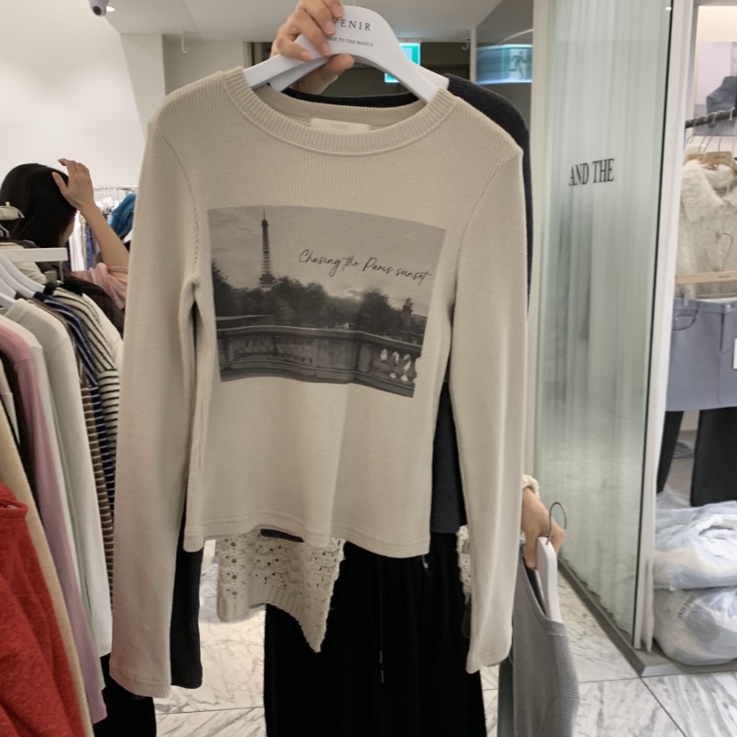 VENIR-A東大門直郵女裝新品推薦熱賣休閑時尚真品長袖T恤VENIR-A長袖T恤圖色3米