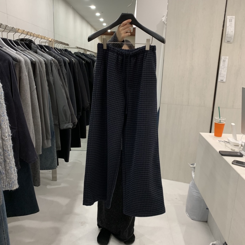 ETTER-B韓國代購女裝新款時尚人氣真品熱賣推薦休閑褲格子ETTER-B休閑褲圖色2深藍