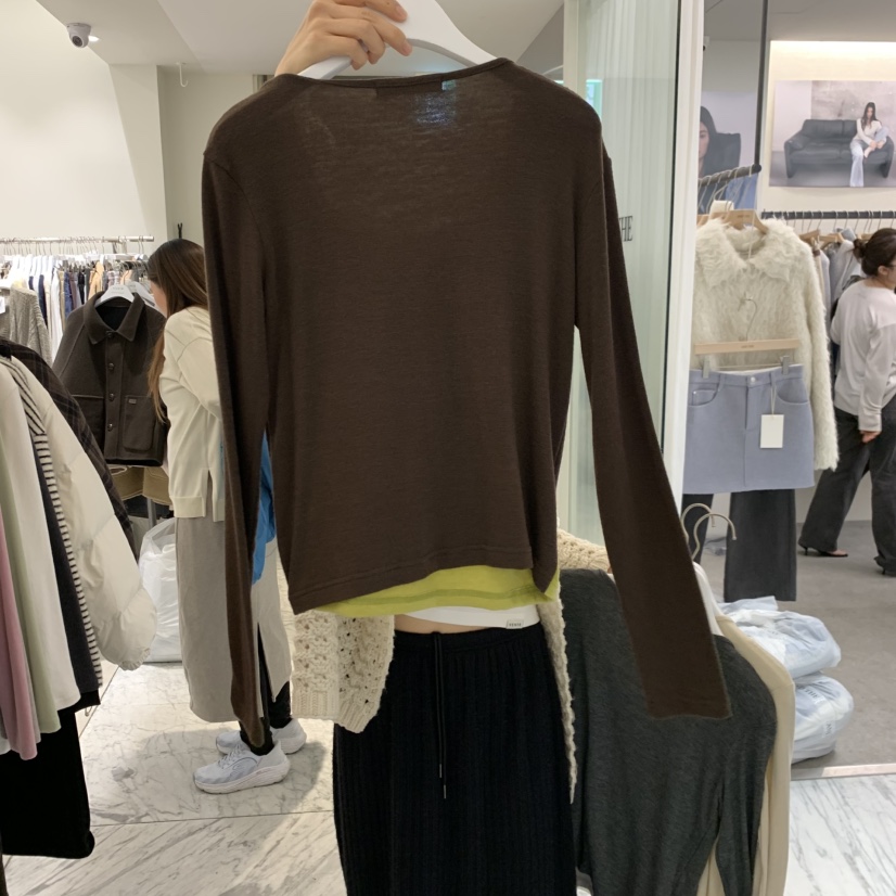 VENIR-A東大門直郵女裝新款休閑人氣推薦真品長袖T恤假兩件VENIR-A長袖T恤
