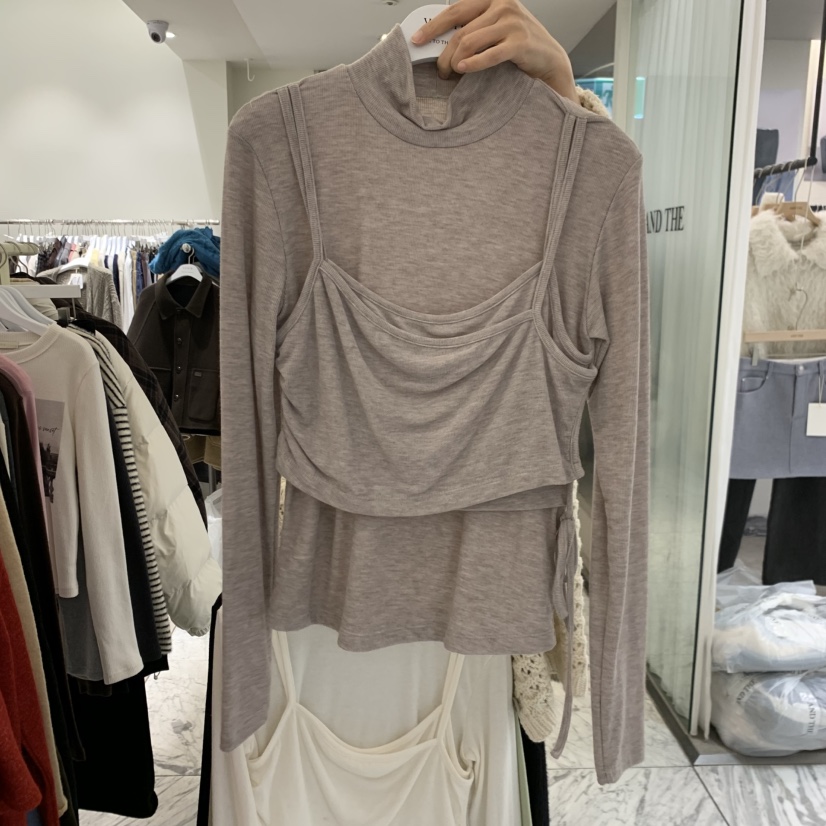 VENIR-A韓國代購女裝新品真品人氣熱賣時尚長袖T恤假兩件VENIR-A長袖T恤圖色2