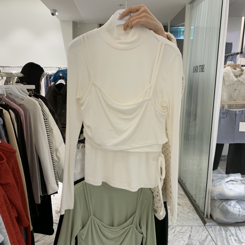 VENIR-A韓國代購女裝新品真品人氣熱賣時尚長袖T恤假兩件VENIR-A長袖T恤圖色3