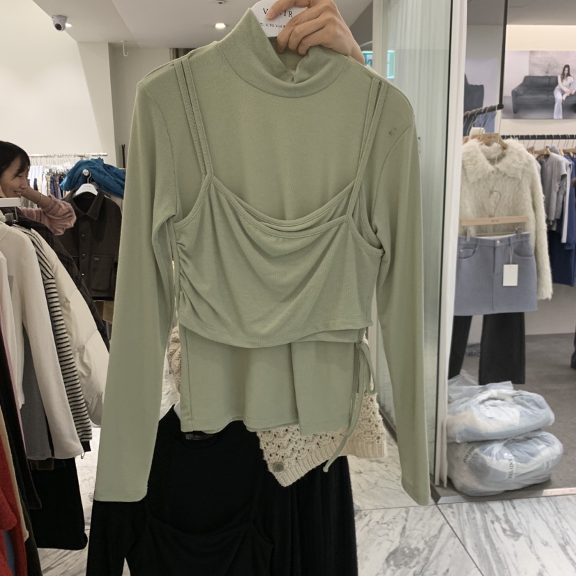 VENIR-A韓國代購女裝新品真品人氣熱賣時尚長袖T恤假兩件VENIR-A長袖T恤圖色4