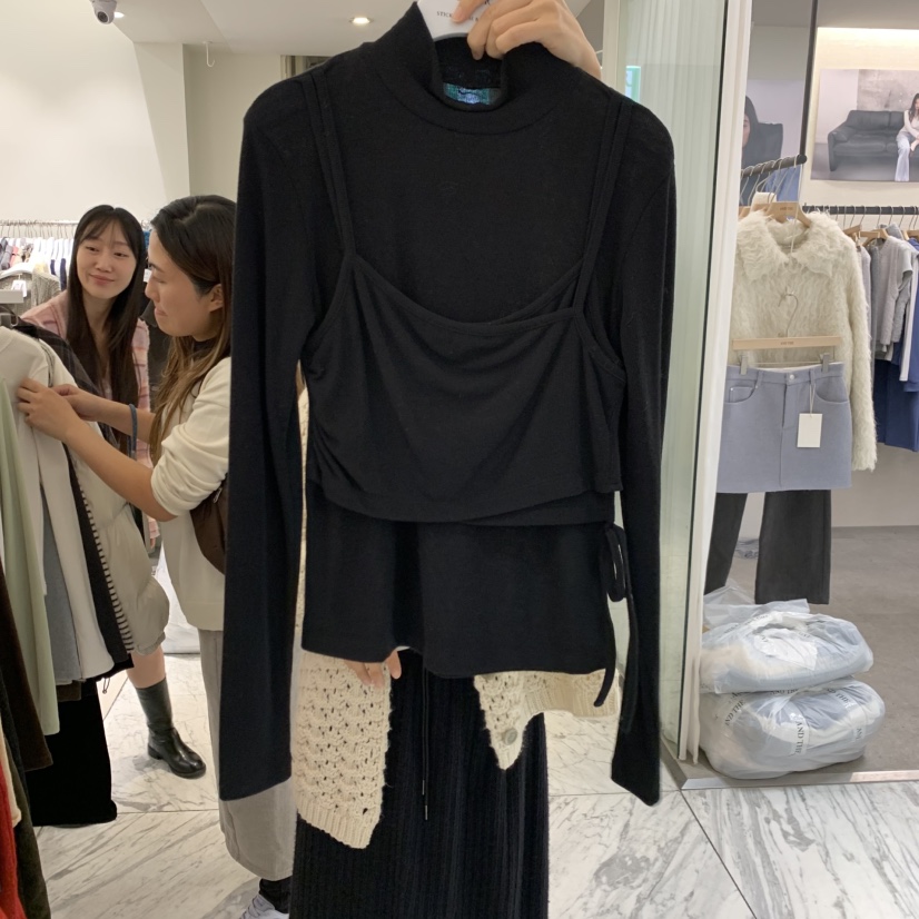 VENIR-A韓國代購女裝新品真品人氣熱賣時尚長袖T恤假兩件VENIR-A長袖T恤圖色5