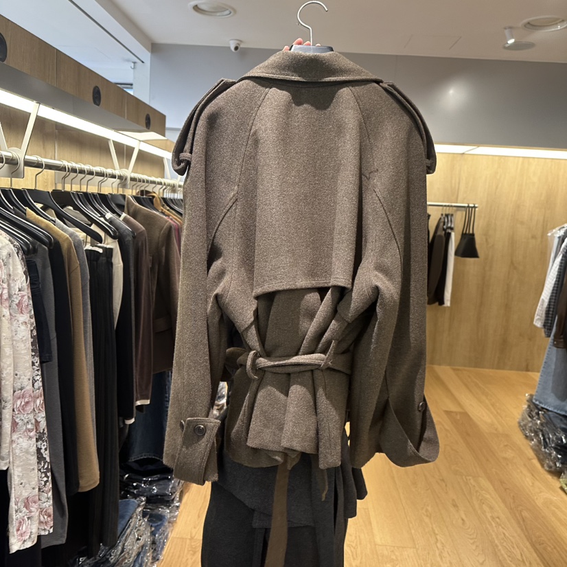 LEFANCY韓國代購女裝新品推薦時尚熱賣真品短款大衣含腰帶LEFANCY短款大衣