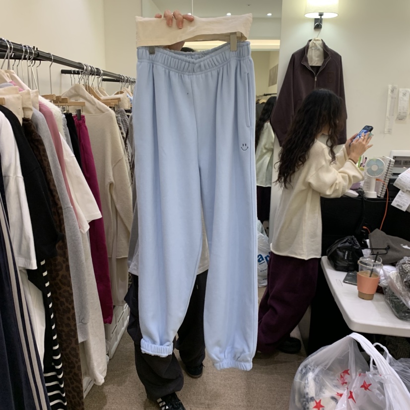 BREEZE韓國直郵女士新款人氣真品休閑時尚熱賣休閑褲加絨BREEZE休閑褲圖色1藍