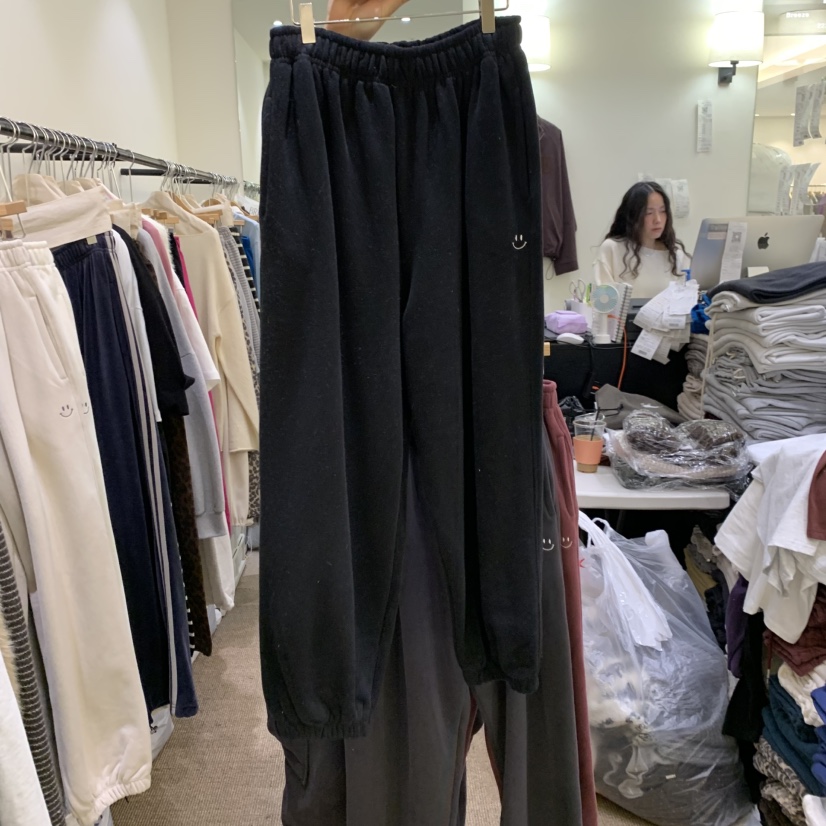 BREEZE韓國直郵女士新款人氣真品休閑時尚熱賣休閑褲加絨BREEZE休閑褲圖色4黑