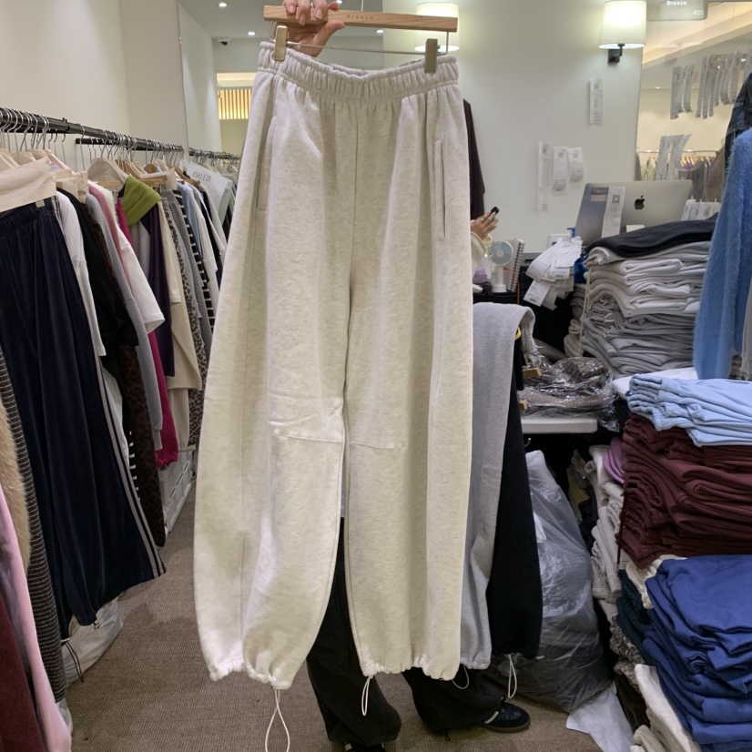 BREEZE韓國直郵女士新款時尚推薦休閑人氣真品休閑褲加絨BREEZE休閑褲圖色3白灰