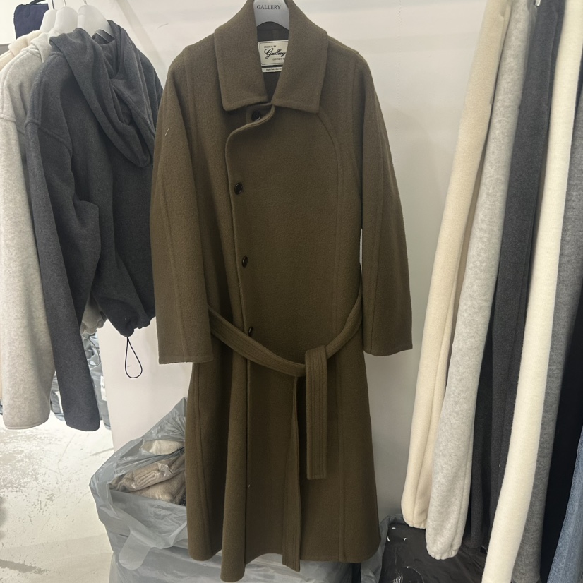 GALLERY-P東大門直郵女士新品熱賣時尚中長款大衣含腰帶GALLERY-P中長款大衣圖色2
