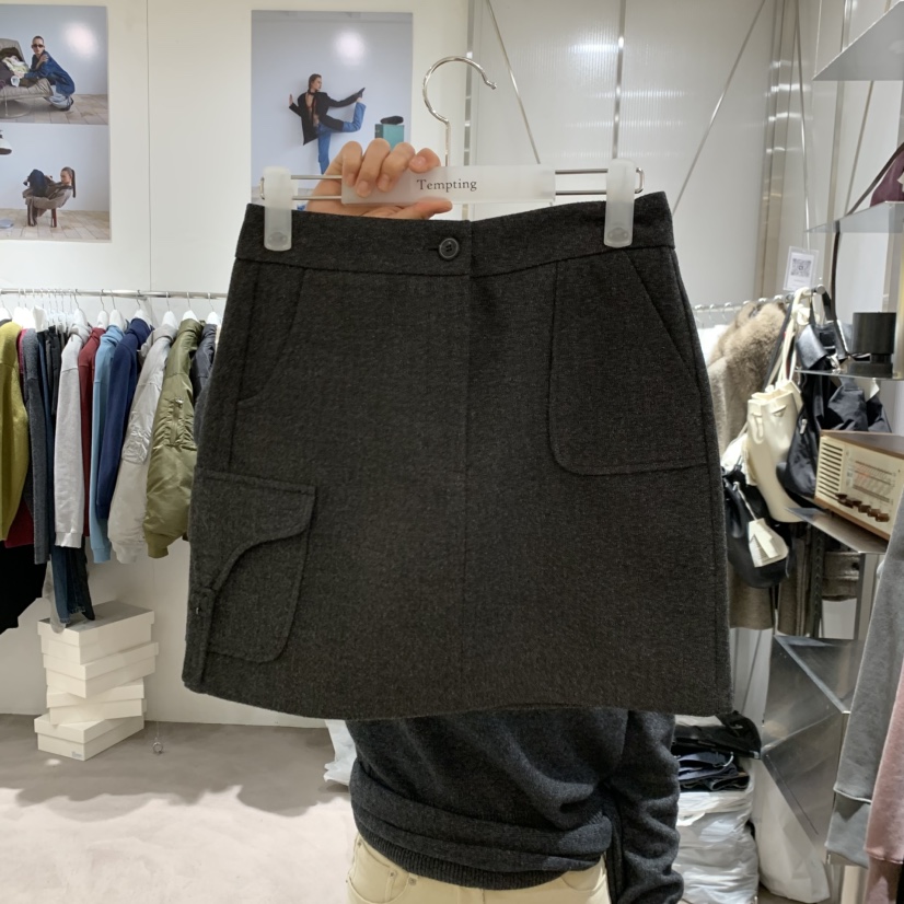 TEMPTING韓國代購女士新款真品時尚休閑熱賣人氣短裙口袋TEMPTING短裙圖色2