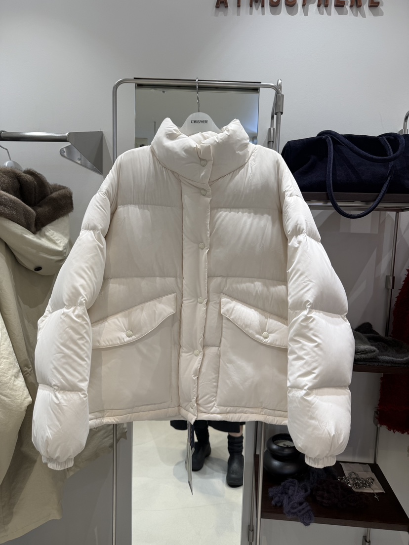 ATMOSPHERE韓國代購女裝新款推薦真品熱賣短款羽絨服羽絨服ATMOSPHERE短款羽絨服圖色1白色