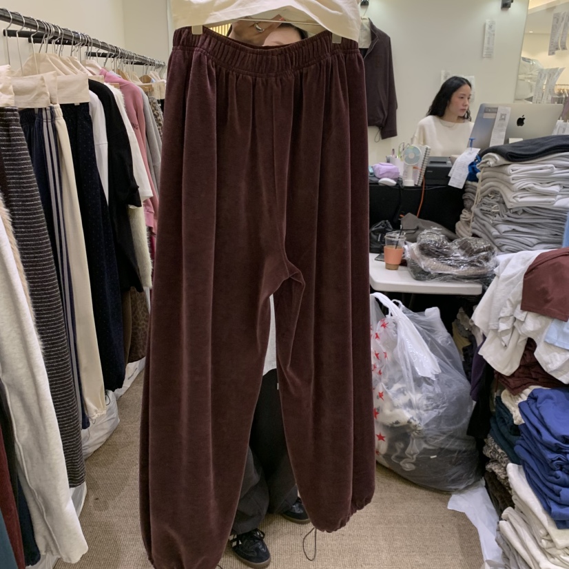 BREEZE韓國代購女士新款真品熱賣人氣休閑時尚休閑褲天鵝絨BREEZE休閑褲