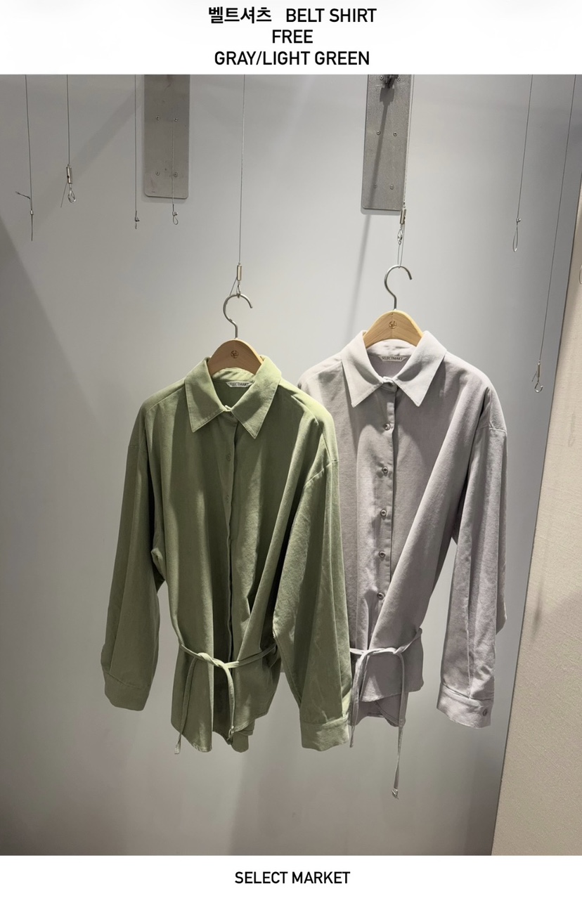 SELECT MARKET東大門實拍女裝新款休閑真品襯衫蕾絲衫腰帶SELECT MARKET襯衫/蕾絲衫
