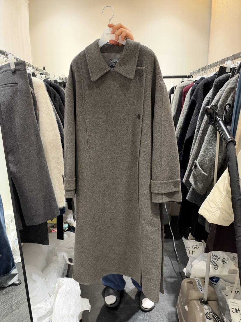 WOOD SAGE韓國直郵女士新品休閑人氣推薦中長款大衣含腰帶WOOD SAGE中長款大衣圖色3墨