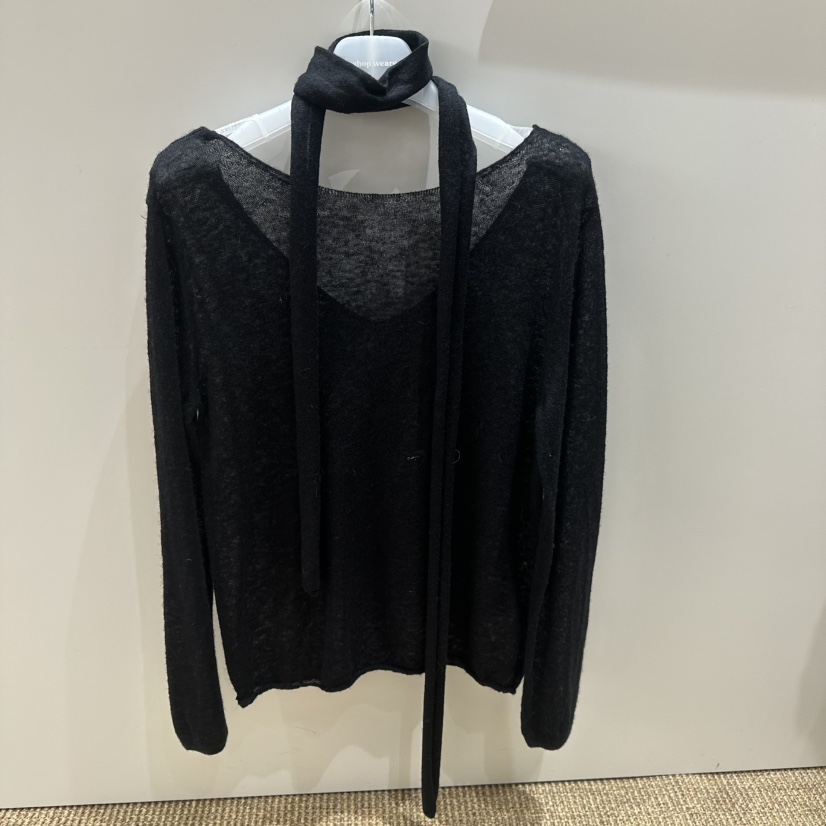 WE ARE/WELOVER東大門直郵女士新款人氣休閑針織衫含圍巾SHOP_WE ARE針織衫圖色3黑色