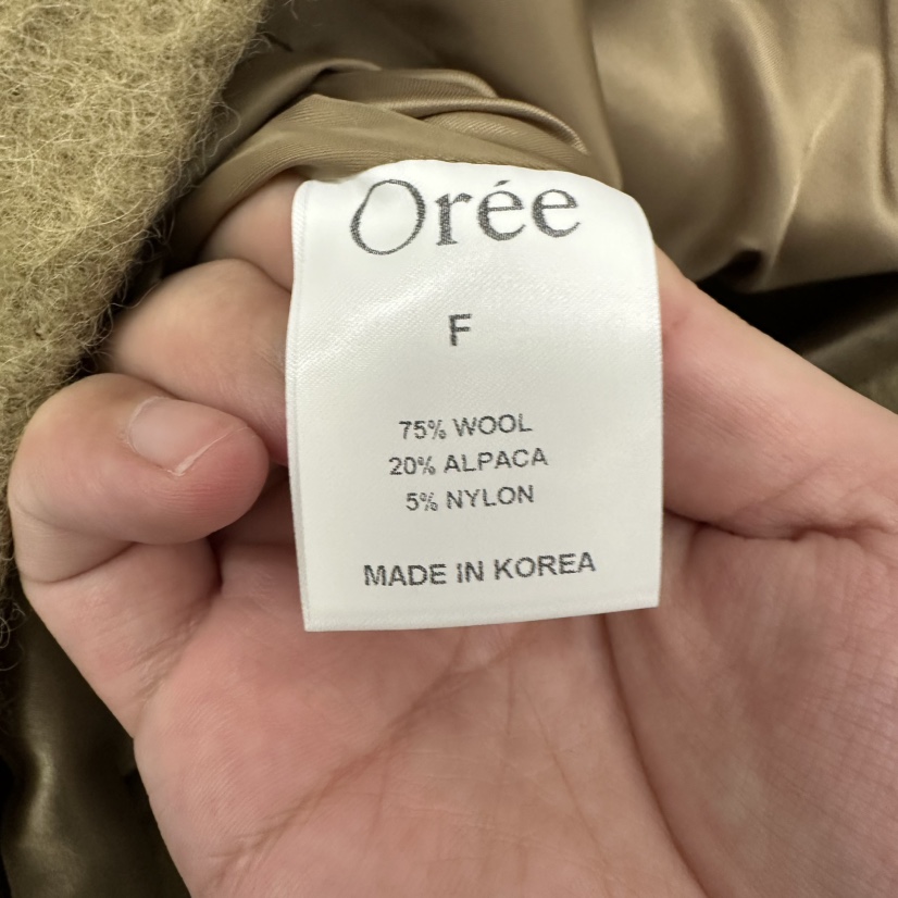 OREE東大門代購女裝新品推薦時尚人氣休閑短款大衣含腰帶Oree短款大衣