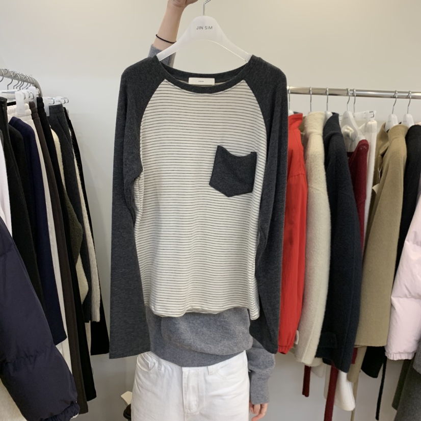 JINSIM東大門代購女裝新品熱賣休閑時尚真品人氣推薦長袖T恤JINSIM長袖T恤圖色1