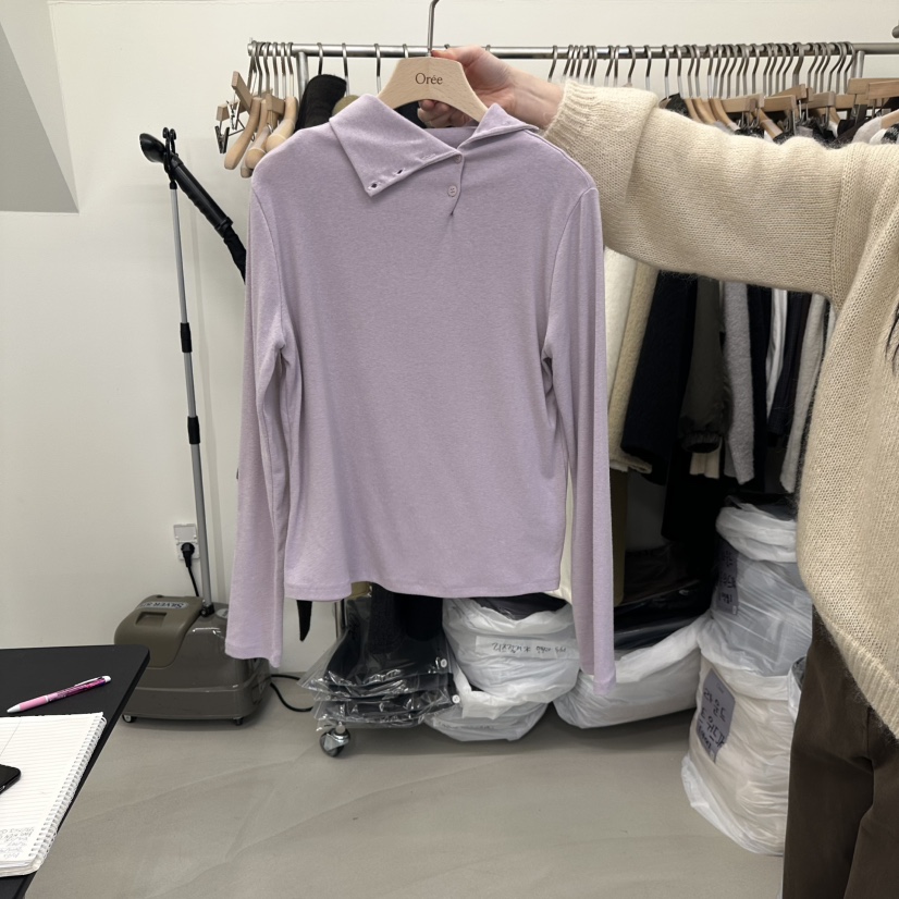 OREE東大門實拍女士新款推薦真品人氣時尚熱賣長袖T恤折疊Oree長袖T恤圖色2